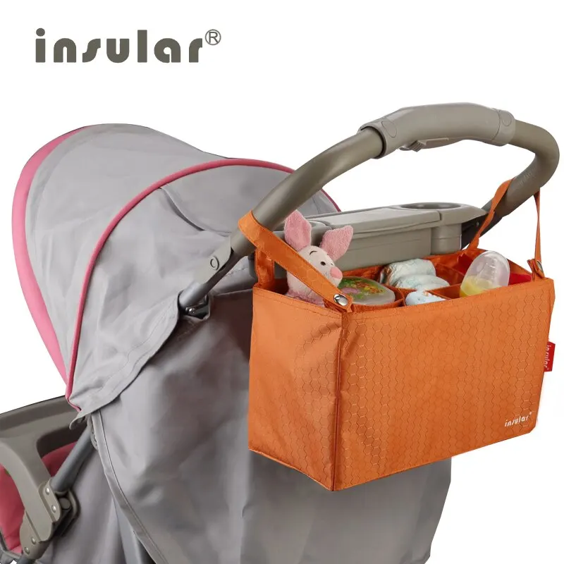 INSULAR Multifunctional StrollerOrganizer Bag Portable Mummy NappyDiaper Bag Baby Pram HangingStorage Basket StrollerAccessories