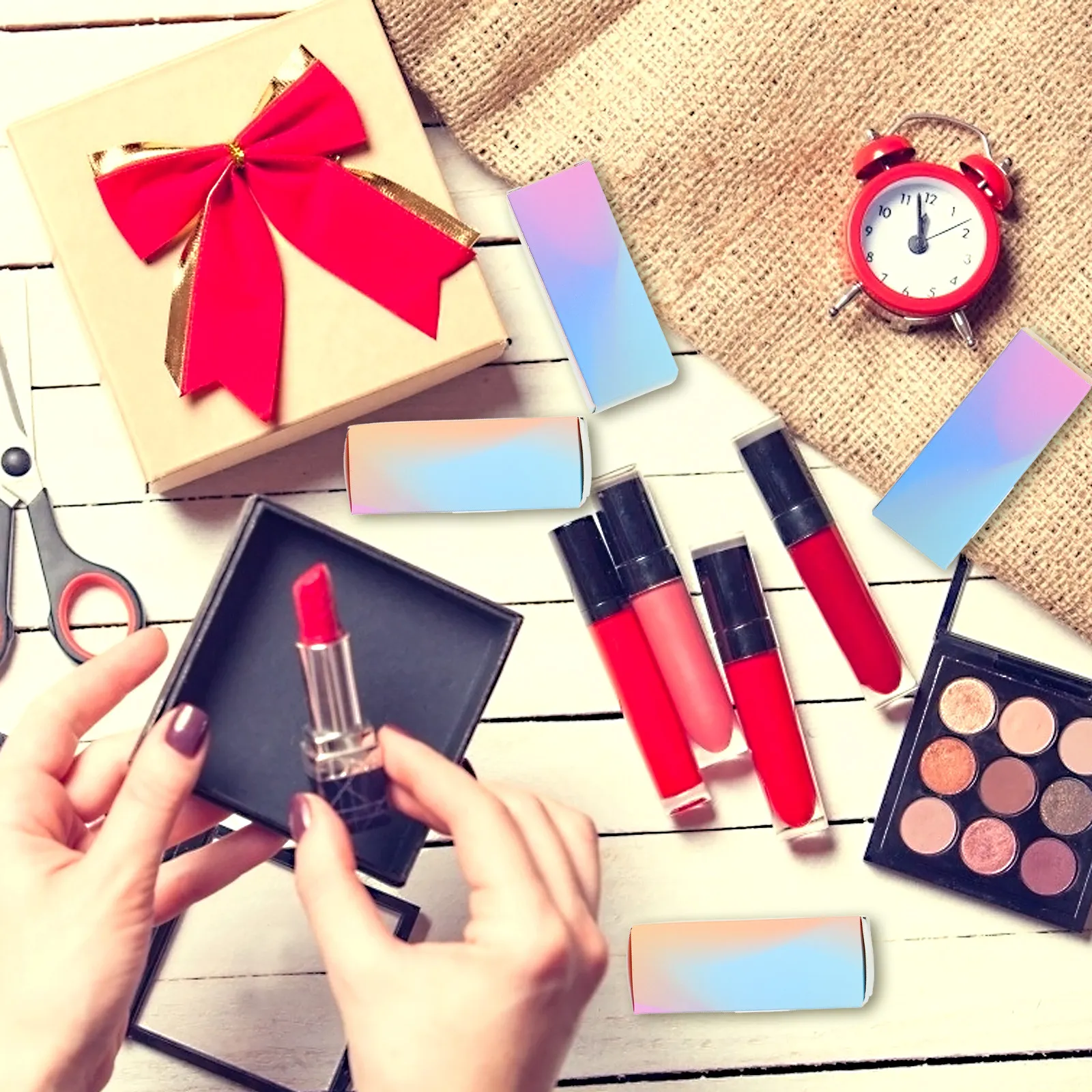 100 Pezzi Scatole Vuote per Rossetti, Confezioni in Carta Resistente e Indeformabile, Porta Lucidalabbra dal Design Semplice ed Elegante per il Trucco