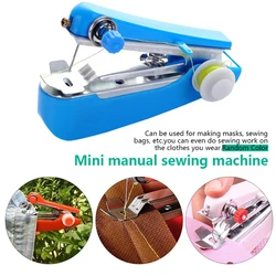 Mini Sewing Machine Portable Sewing Machine Household Simple Handheld Needlework Manual Sewing Clothes Fabric maquina de coser