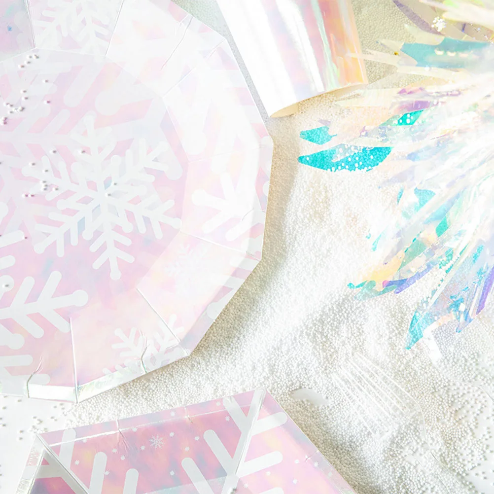 

16PCS Disposable Paper Trays Cake Circle Base Food Plates Party Wedding Dishes Fruit Tableware Christmas Snowflake Safe Hot Cold