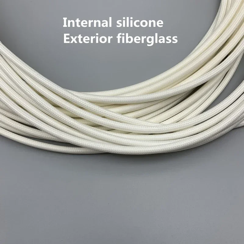 Alkali Free Glass Fiber Braided Sleeve Internal Silicone Material High Temperature Resistant Wiring Insulating Wire Sheath