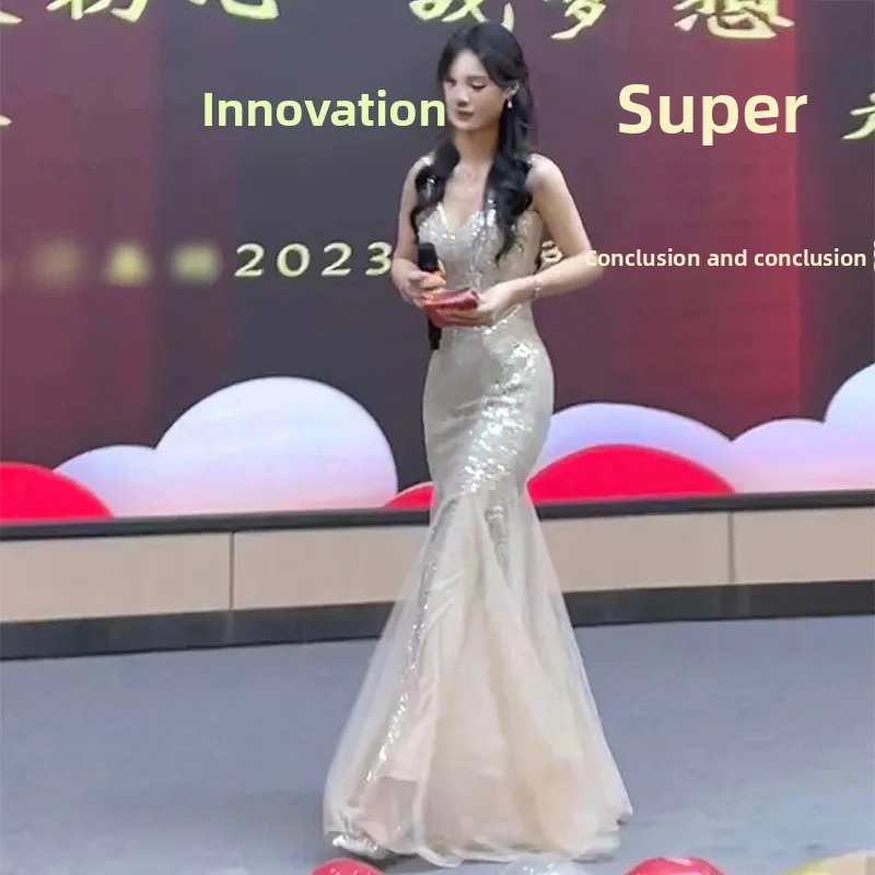 

Ele Fi-Tail Performance Gown for Women Faionable Slim-Fit Host Evening Dr High-End Luxury New 2025 Sle
