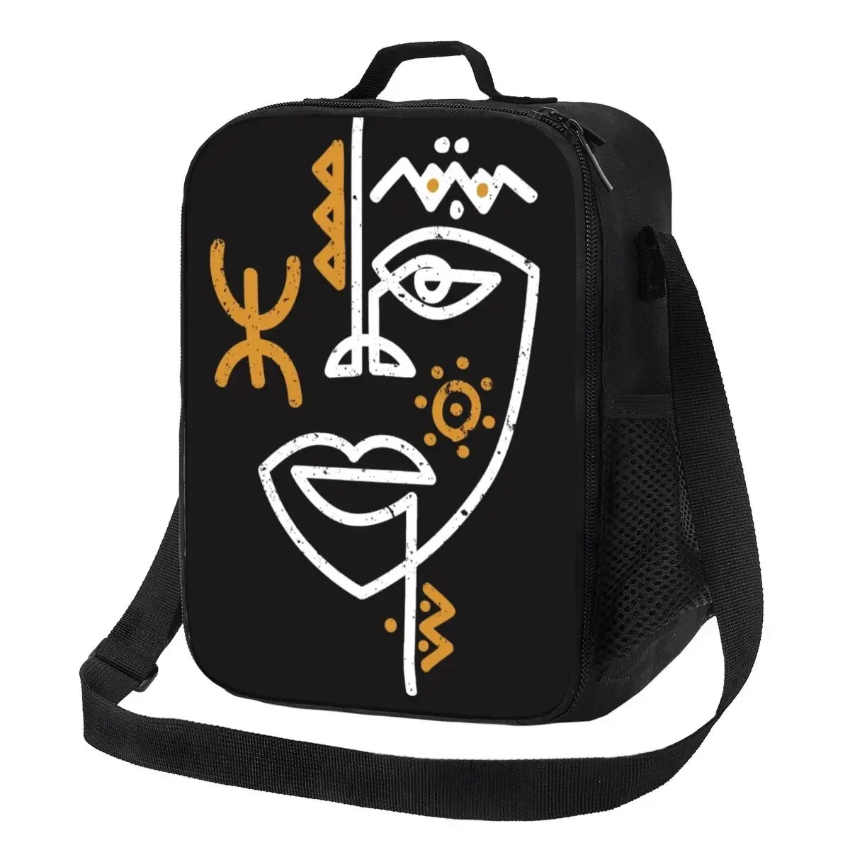 Custom Berber Tifinagh Z Imazighen Face Lunch Bag Women Thermal Cooler Insulated  Box for Student School