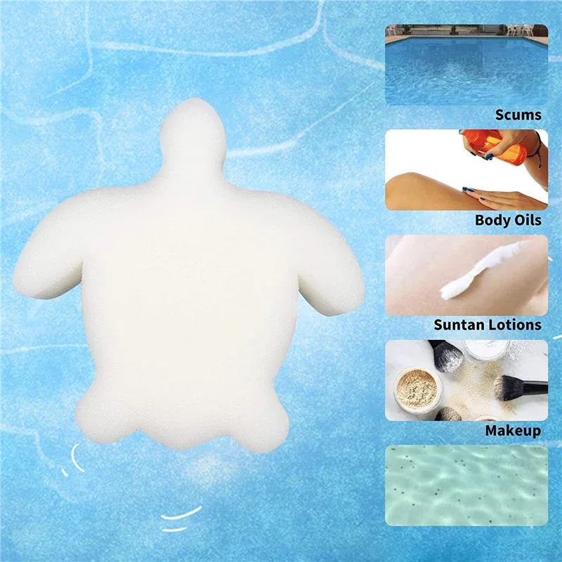 5/10Pcs Oil Absorbing Scum Sponge Turtle Shapes Clean Tools Accessories Remover Floating Sponges for Hot Tub Swimming Pool SPA