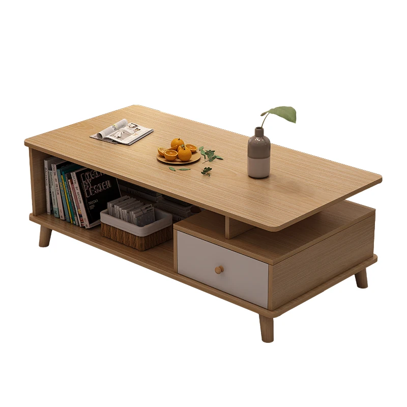 

Living room simple Nordic solid wood leg coffee table rental house small apartment household small tea table
