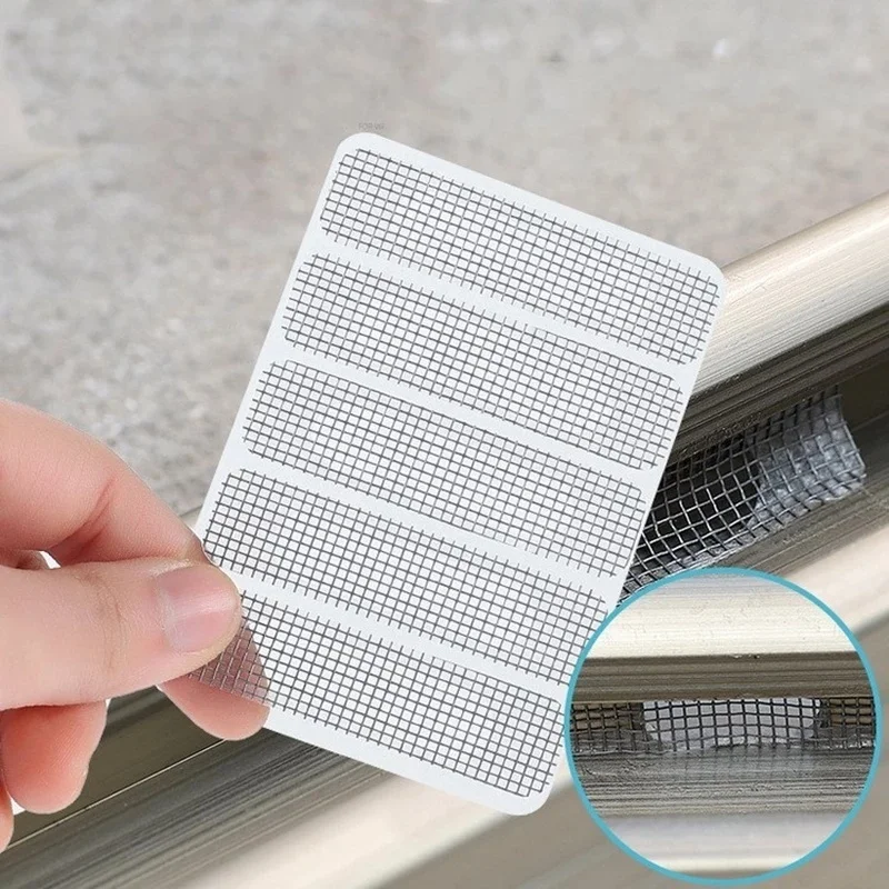 5PCS/Sheet Self-adhesive Screen Window Drainage Hole Anti-mosquito Sticker Anti-insect Window Mosquito Screen Net Repair Tape