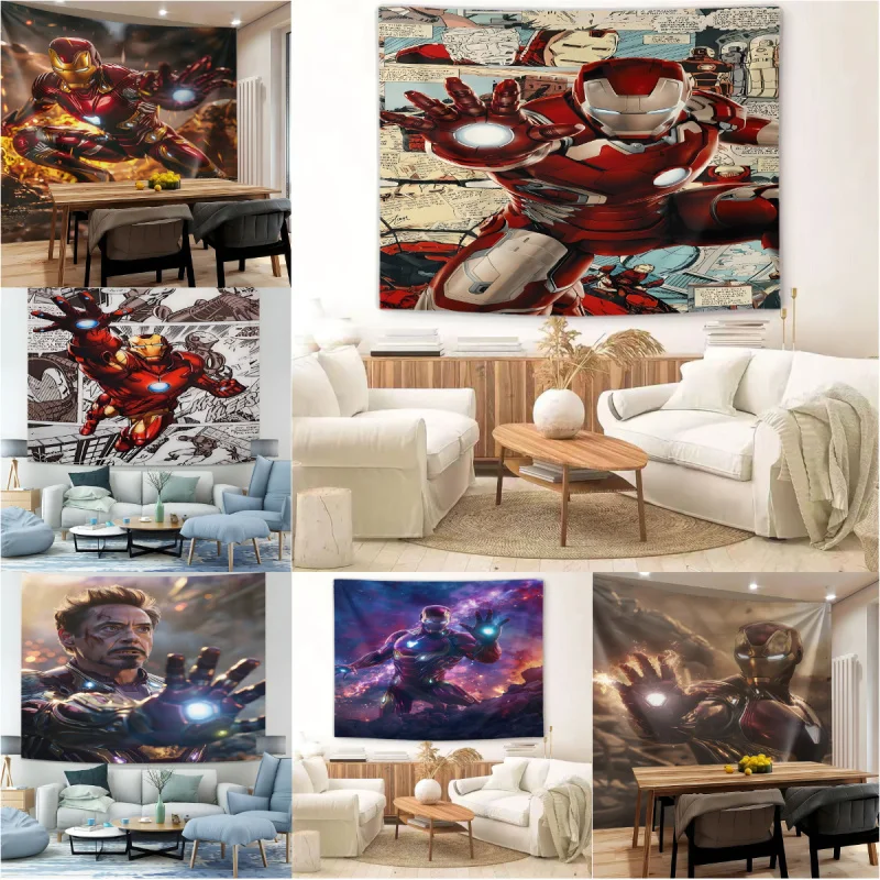 

Гобелен с изображением супергероя Marvel Iron Man, настенное украшение для тематической вечеринки, крутой декор для фона, доступны разные размеры, лучшие подарки