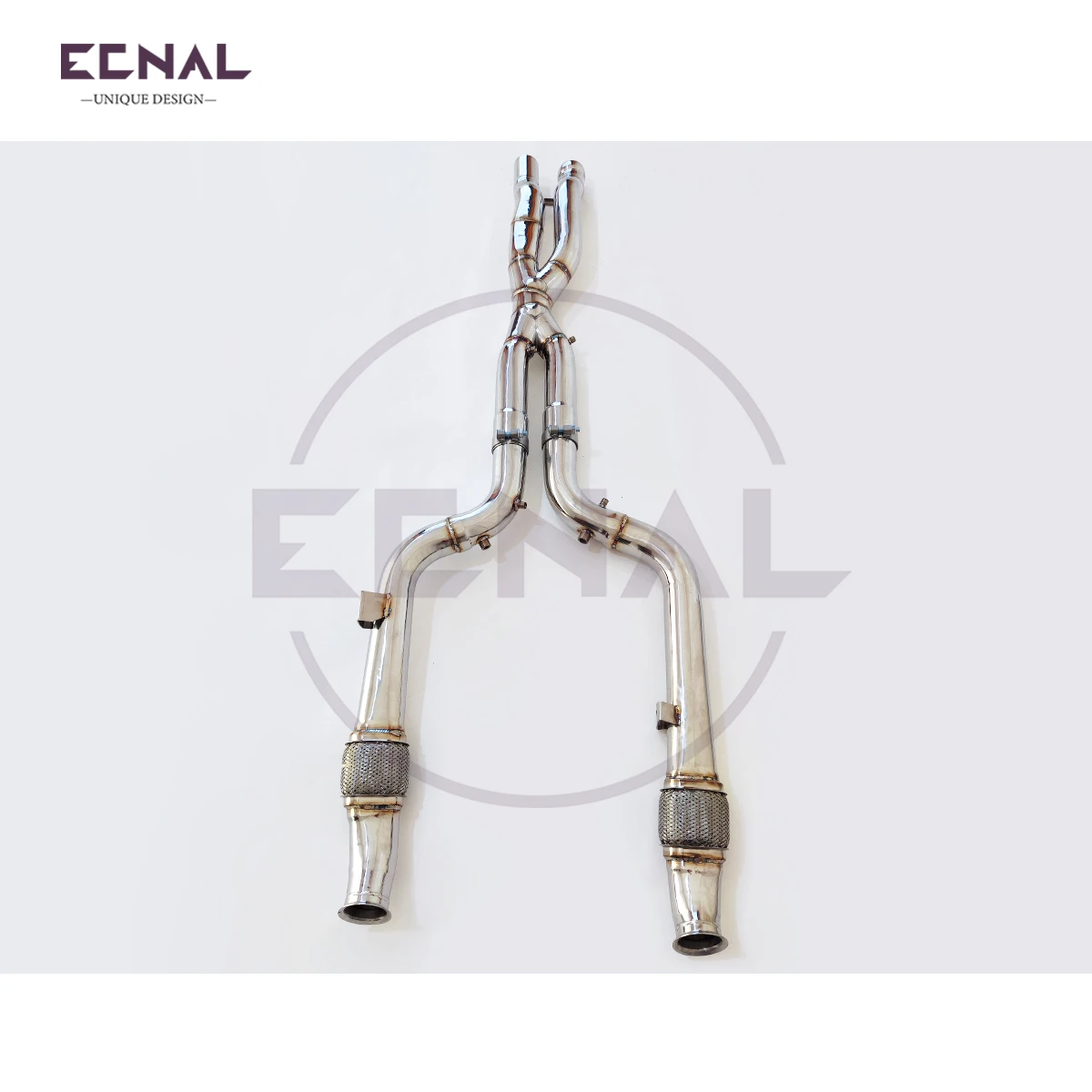 Ecnal Exhaust Straight-through Mid Pipe with OPF for Mercedes Benz amg GLC43 3.0T 2017+ SS304 Sport Exhaust System Middle-pipe