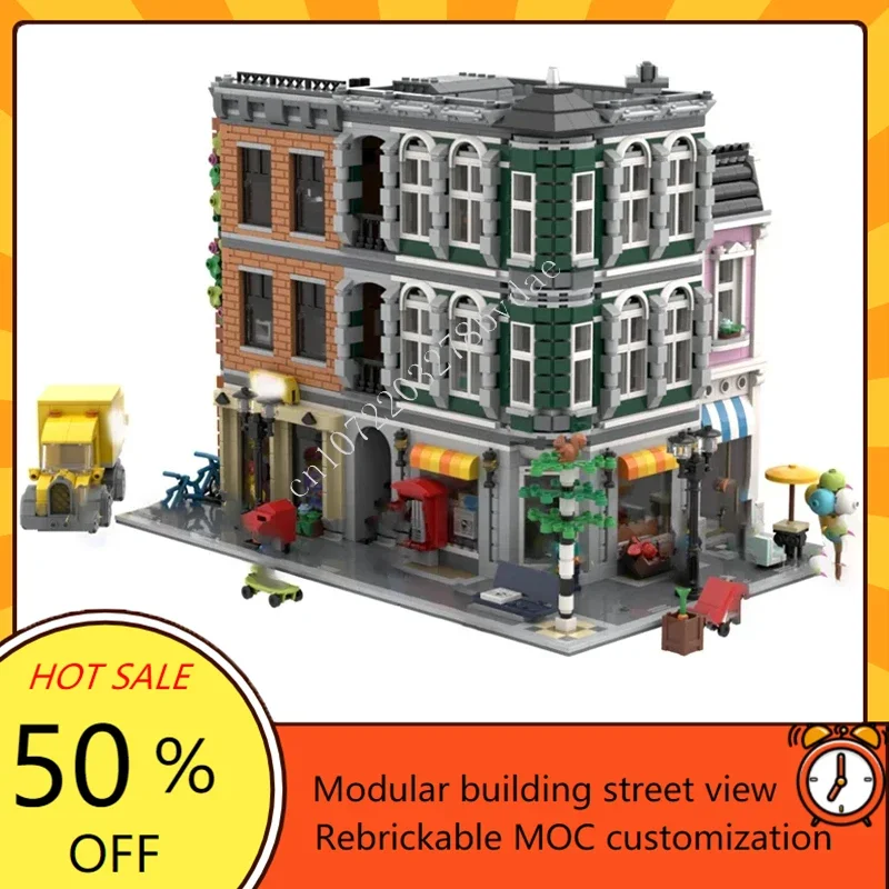 3892PCS Main Street Hot City Selling MOC StreetView Model Creative Architecture DIY Assembly Birthdayal Puzzle Toy Christmas