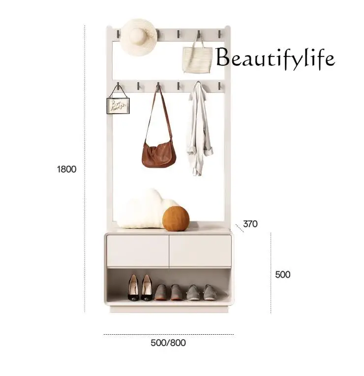 

Solid wood shoe change stool hanging hanger integrated home door can sit shoe cabinet entrance entrance storage cabinet