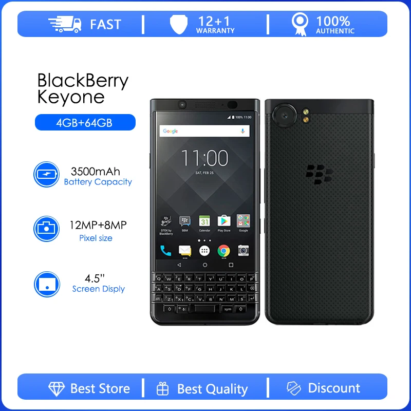 BlackBerry Keyone Refurbished-Original Key1 Octa-core 12MP 4.5