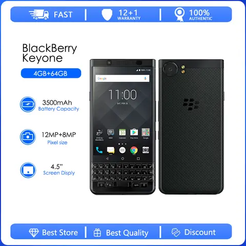 BlackBerry Keyone reconditionné-Original Key1 octa-core 12MP 4.5 "3GB 4GB RAM 32GB 64GB ROM 3G 4G LTE téléphone portable livraison gratuite