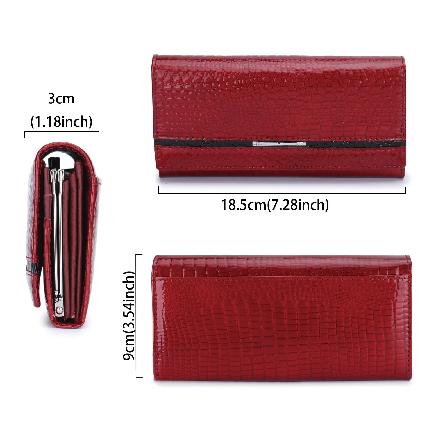2026 New Fashion Alligator Pattern cow Genuine Leather Women Long Wallet Female Luxury Brand Design Clutch Girl Gift Cash Purse