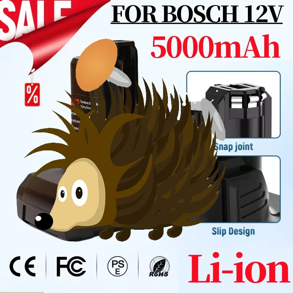 

For Bosch BAT420 Replacement Battery 12V 5000mAh BAT412A BAT413A D-70745Gop 2607336013 2607336014 Tool Rechargeable Battery