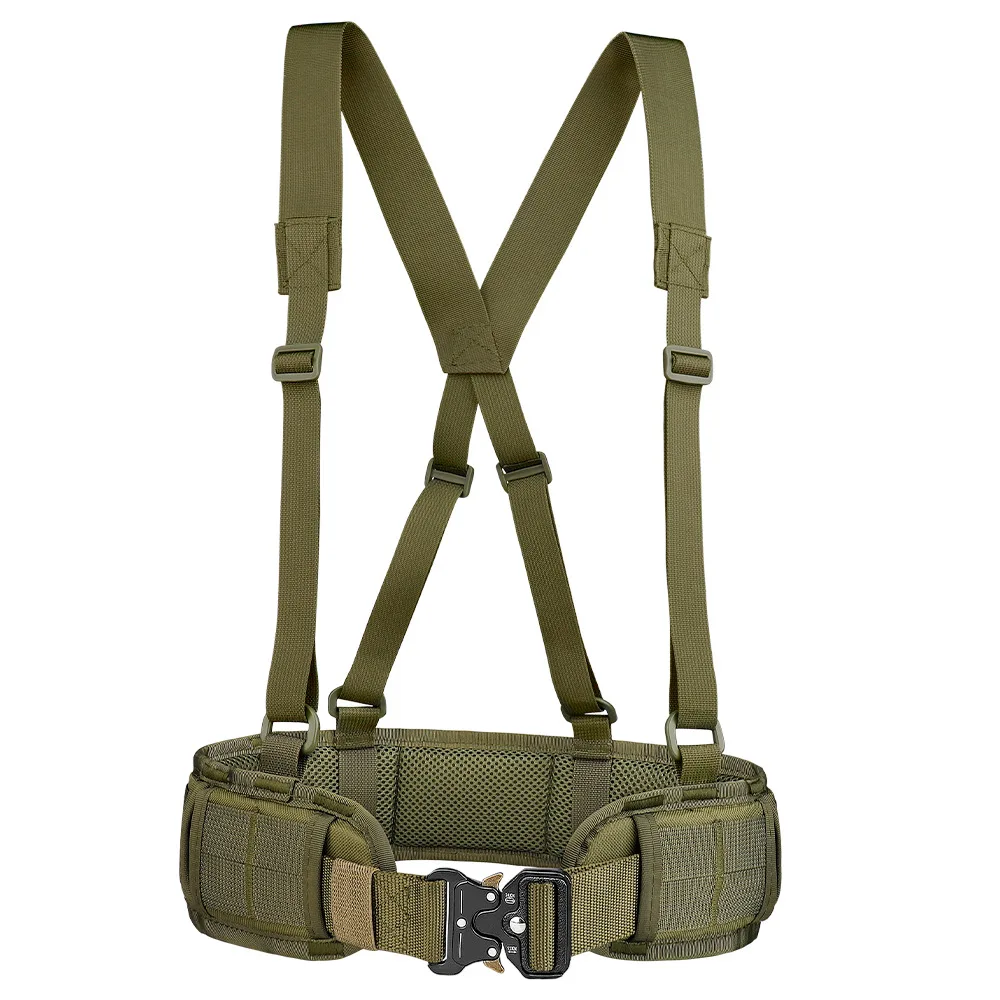 Hunting MOLLE Belt for Men Hunting Outdoor Battle Belt Set War Belt Military Inner Waist Belt with Phone Tool Bag for Shooting