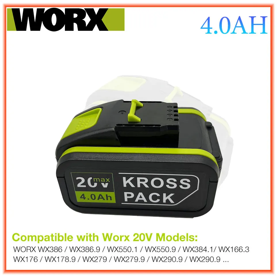 

6000mAh 5.0Ah Original Worx 20V Battery Li-ion Battery WA3553 WA3551 WA3572 WA3553 WX390 WA3551 WX176 WX178 WU268 D