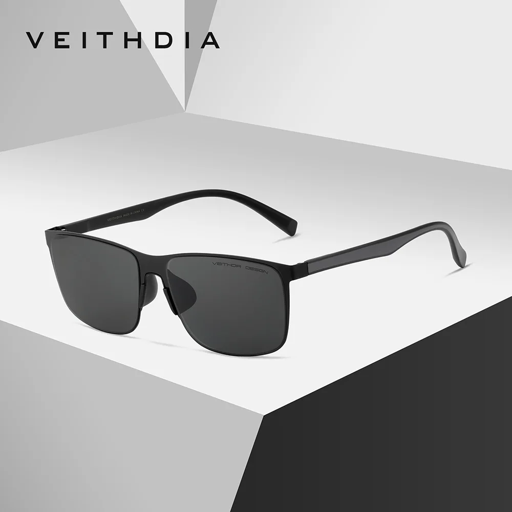 VEITHDIA брендовые винтажные мужские и женские солнцезащитные очки из нержавеющей стали с нейлоновыми линзами высокой четкости, поляризационные очки UV400 для мужчин V8245