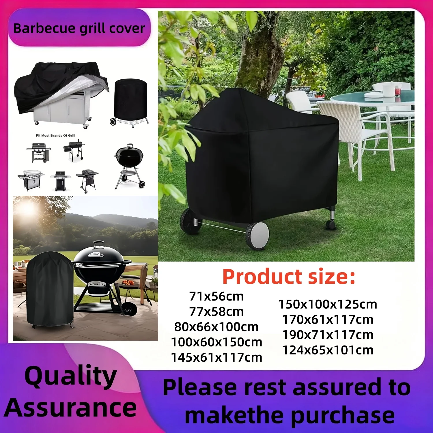 Capa para churrasqueira com revestimento prateado, para Nexgrill Brinkmann Char-Broil e outras churrasqueiras, capa para churrasqueira externa