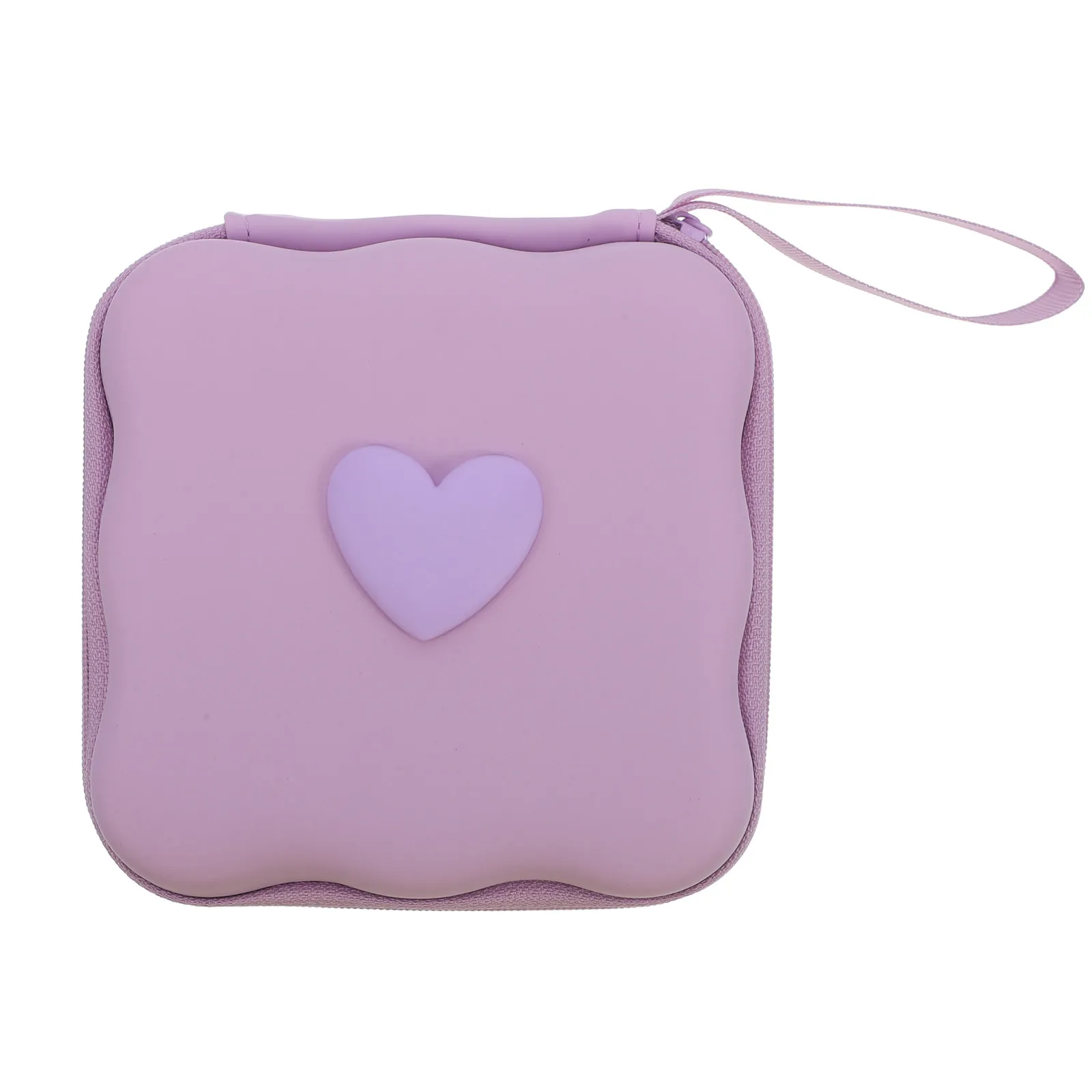 Sanitary Napkin Holder Compact Cute Heart Storage Bag Portable Period Organizer for Purse Teen Girls Mini Travel Menstrual Pad