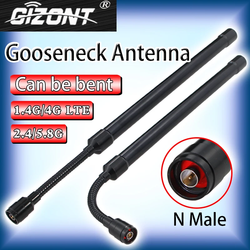 Antena de cuello de cisne de alta ganancia impermeable para exteriores, 4G LTE, OMNI FRP, 1,2G, 1,4G, 5G banda completa, 2,4G, 5,8G,