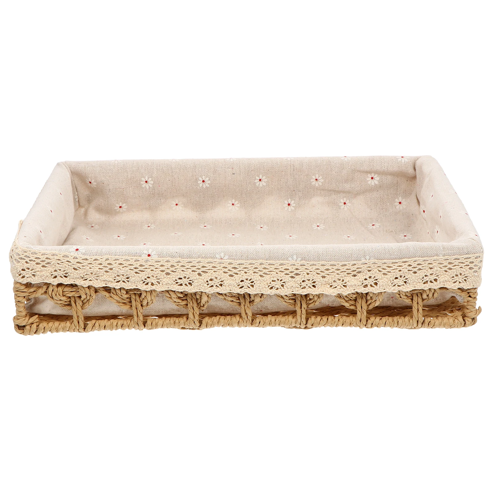 

1pc Simulated Rattan Woven Storage Basket Household Organizer Desktop Basket Multifunctional Home Use Practical Organizer