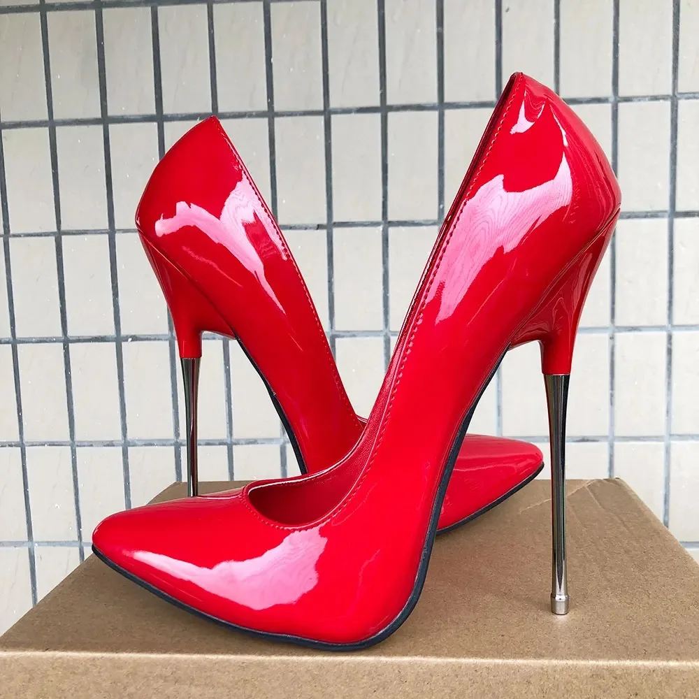 Newly 16cm Extreme High Heels All Red Stilettos Pumps Cross Dresser Fetish Black White Catwalk Unisex Shoes Plus Size35-46