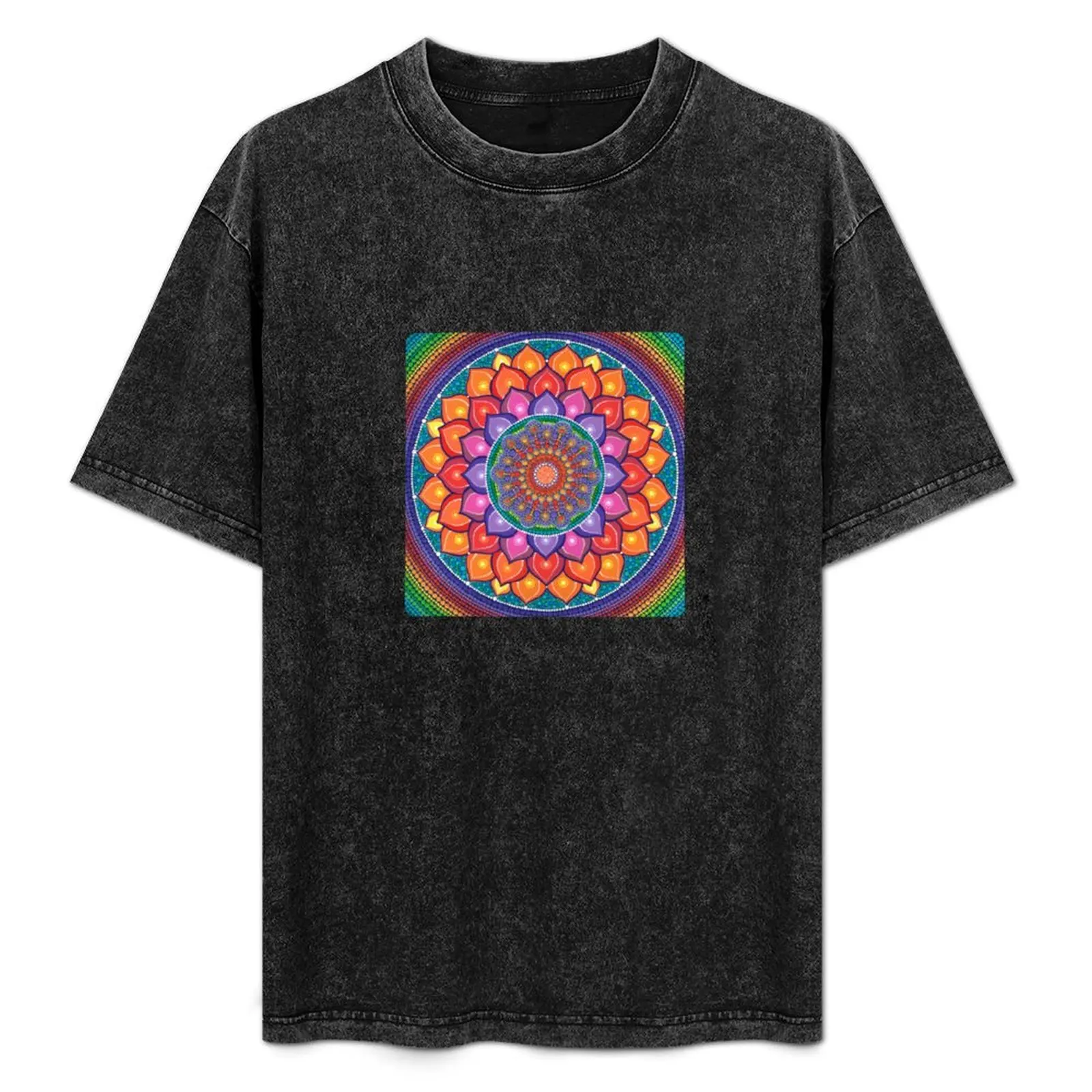 

Lotus Rainbow Mandala T-Shirt anime stuff basketball graphic tees graphic tee shirt oversized t shirt men