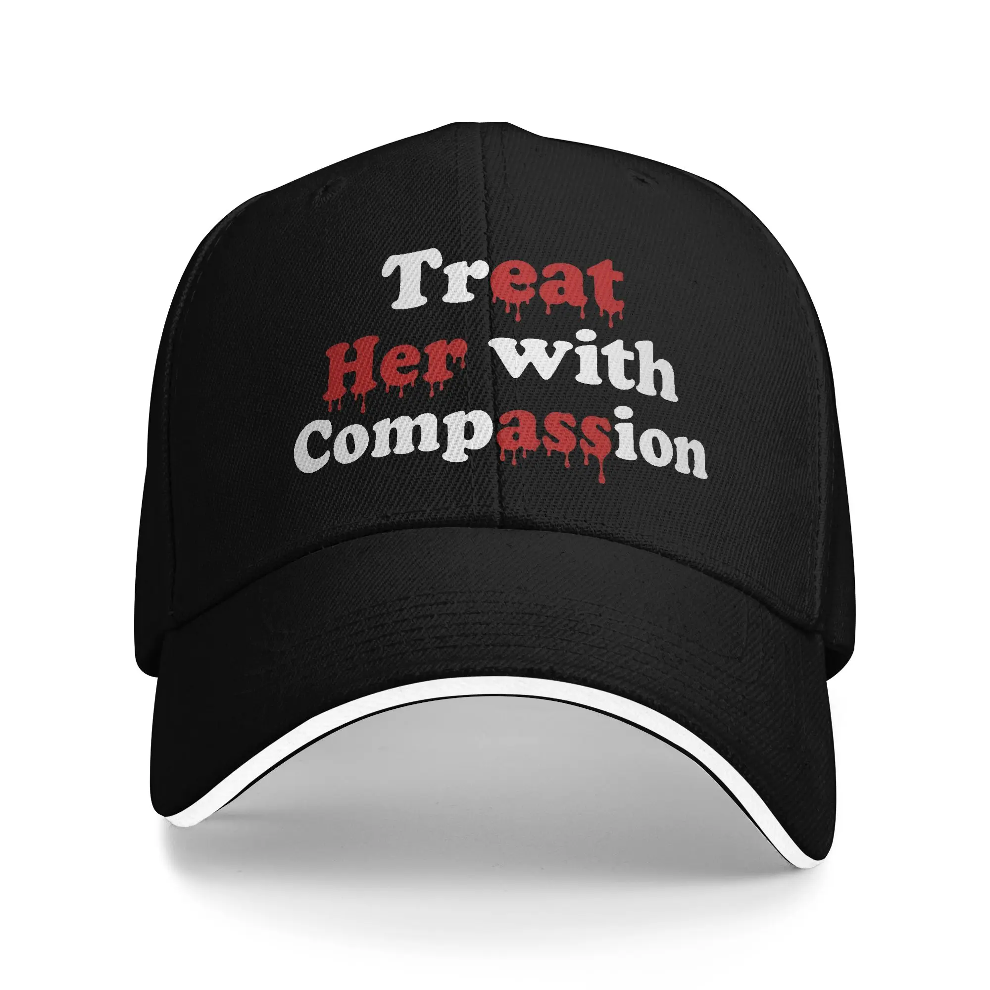 Casquette de baseball « Traitez-la avec compassion », casquette de sport d'extérieur, dropshipping, casquette hip-hop, casquette snapback tendance