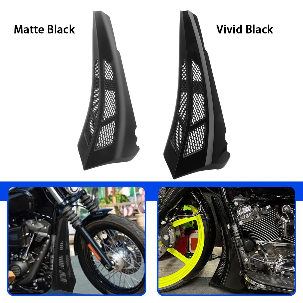 جزء الدراجة النارية باللون الأسود للذقن الأمامية غطاء المبرد السفلي لدراجة Harley Touring Road Glide Street Glide FLH FLT 2014-up #1