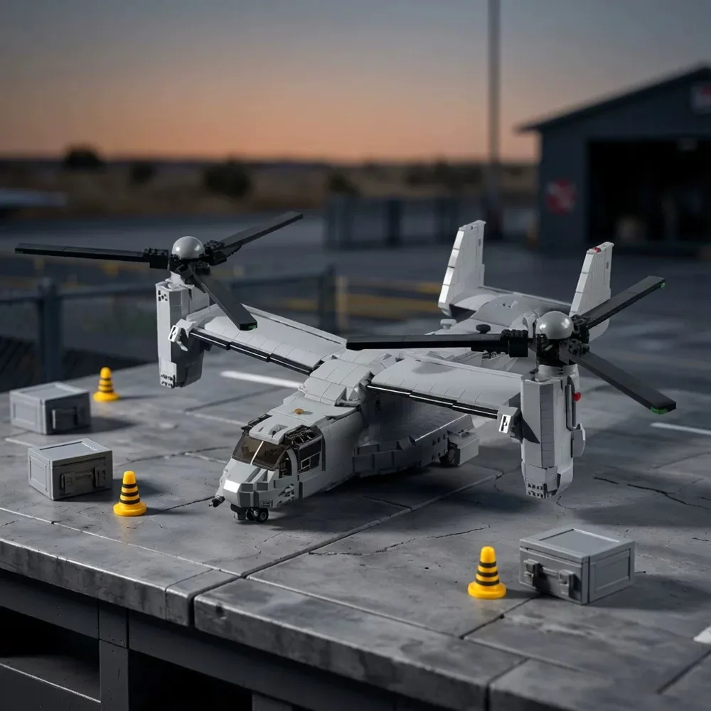 MOC Kreatives Glocken-Boeing Osprey Transporthubschrauber Bausteinmodell DIY Erwachsenen-Puzzle Montage-Spielzeug Geburtstagsgeschenk Dekoration – Detail 2