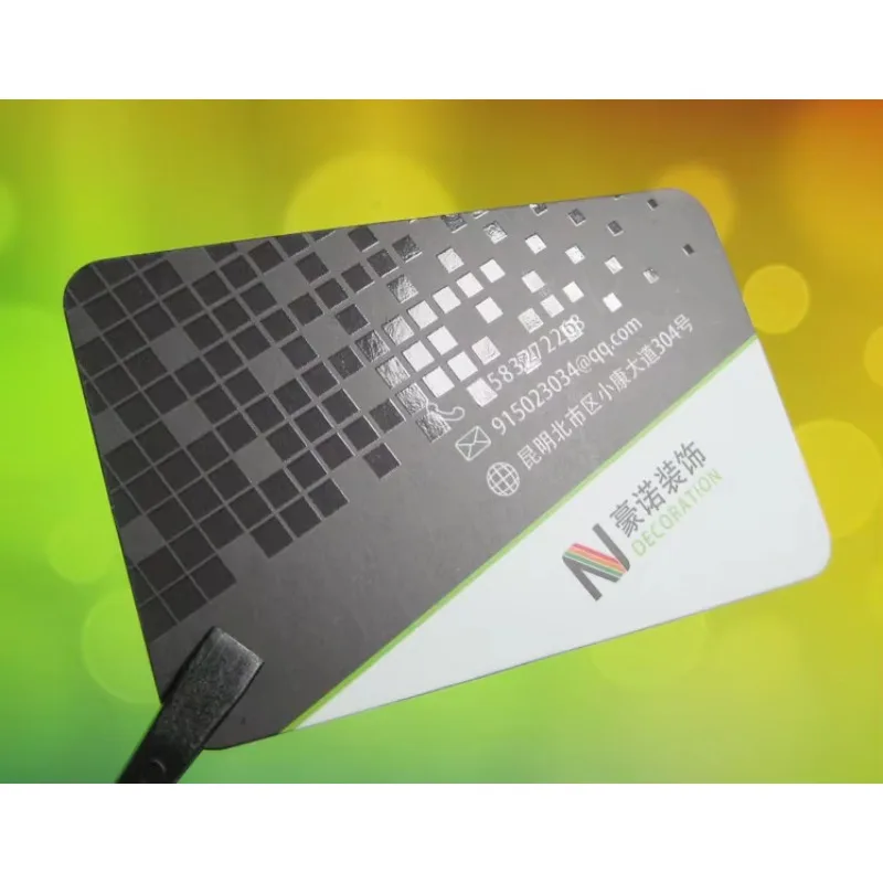 

Customized Personalized Metal Business Name Card Printed Cars with Embossing Surface Finish
