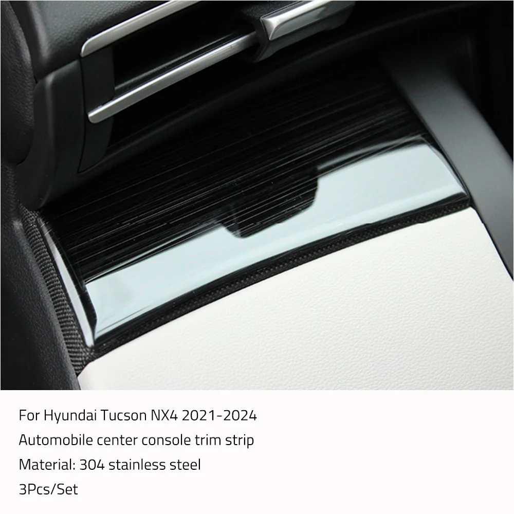 Car Dashboard Center Control Edge Trim Cover Interior Garnish Sticker Strips For Hyundai Tucson NX4 2021 2022 Accessories