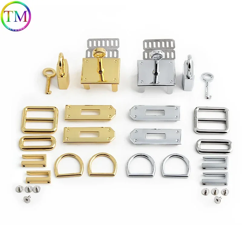 Gold Silver Metal Turn Lock Push Clasp Twist Fashion Swivel Clasp Lock Buckle For A Set Of Locks Craft Bag Hardware Accessories