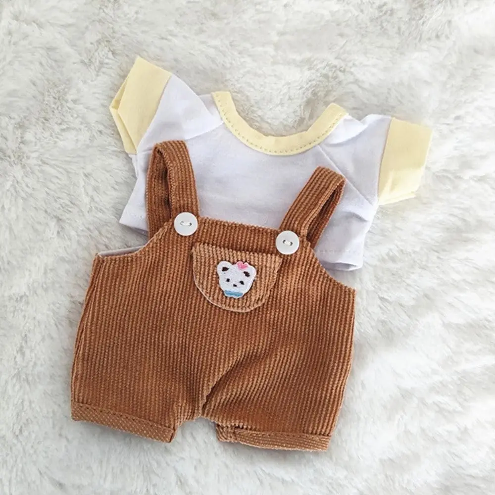 15cm/20cm Puppen kleidung lässig T-Shirt Overalls Jeans Outfit Baumwoll puppe Overalls Anzug trägt Puppen Kleidung Accessoires – Detail 7