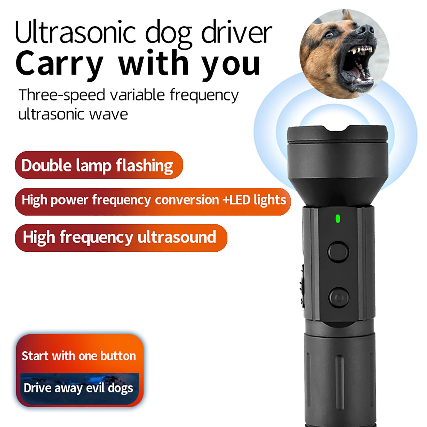 Rechargeable Ultrasonic Dog Bark Control Device - Safe and Effective Deterrent for Excessive Barking - Quiet and Gentle Training