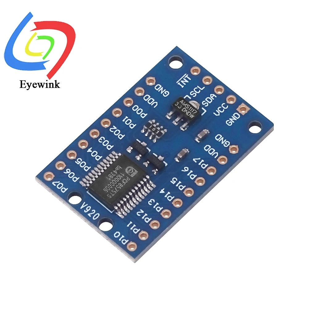 PCF8575 وحدة توسيع IO ميناء المتوسع مجلس تيار مستمر 2.5-5.5 فولت I2C التحكم في الاتصالات 16 منافذ IO لاردوينو