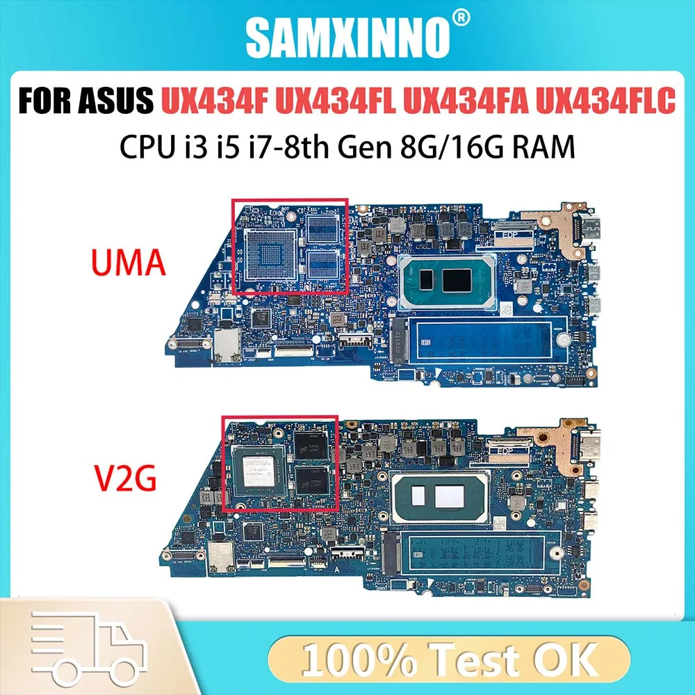 Papan Utama komputer untuk ASUS UX435EA UX435EAL UX435EGL UX435EG BX435E RX435E Motherboard Laptop I5 I7 11th Gen 8GB 16GB-RAM