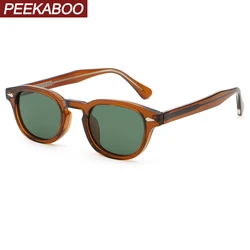 Peekaboo retro style polarized sunglasses for men green grey black male square sun glasses UV400 women CP acetate unisex 2024