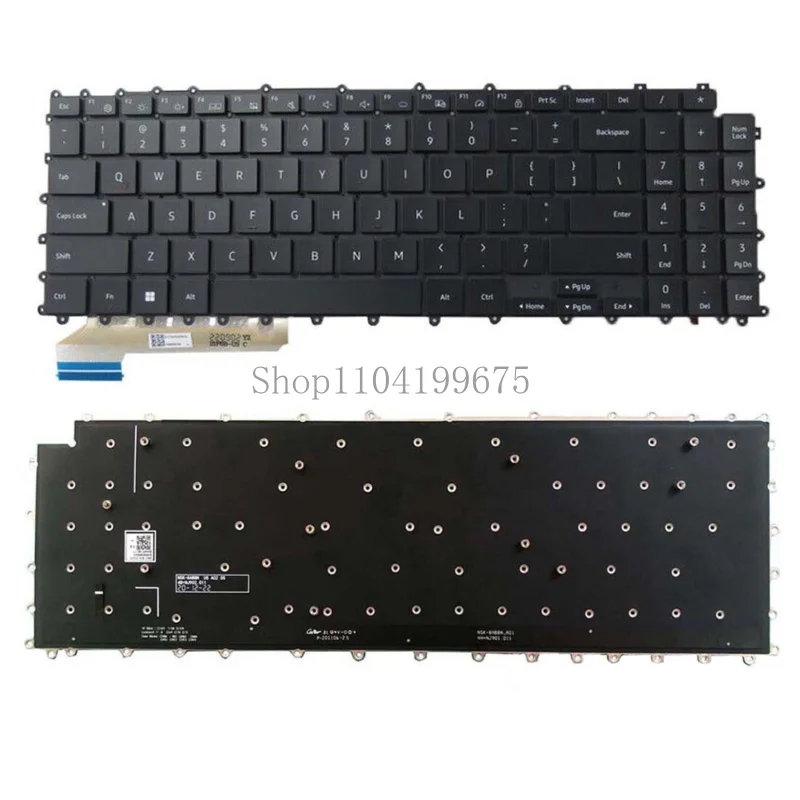 Laptop keyboard for Samsung Galaxy Book Pro 360 950qdb np950qdb black US backlit