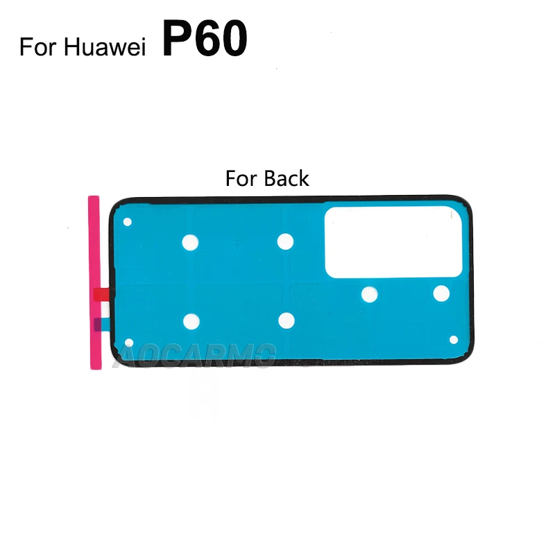 Aocarmo لهواوي P60 P50 برو P50 جيب P60Pro برو الخلفي ملصق عودة غطاء البطارية لاصق الباب الخلفي شريط لاصق استبدال