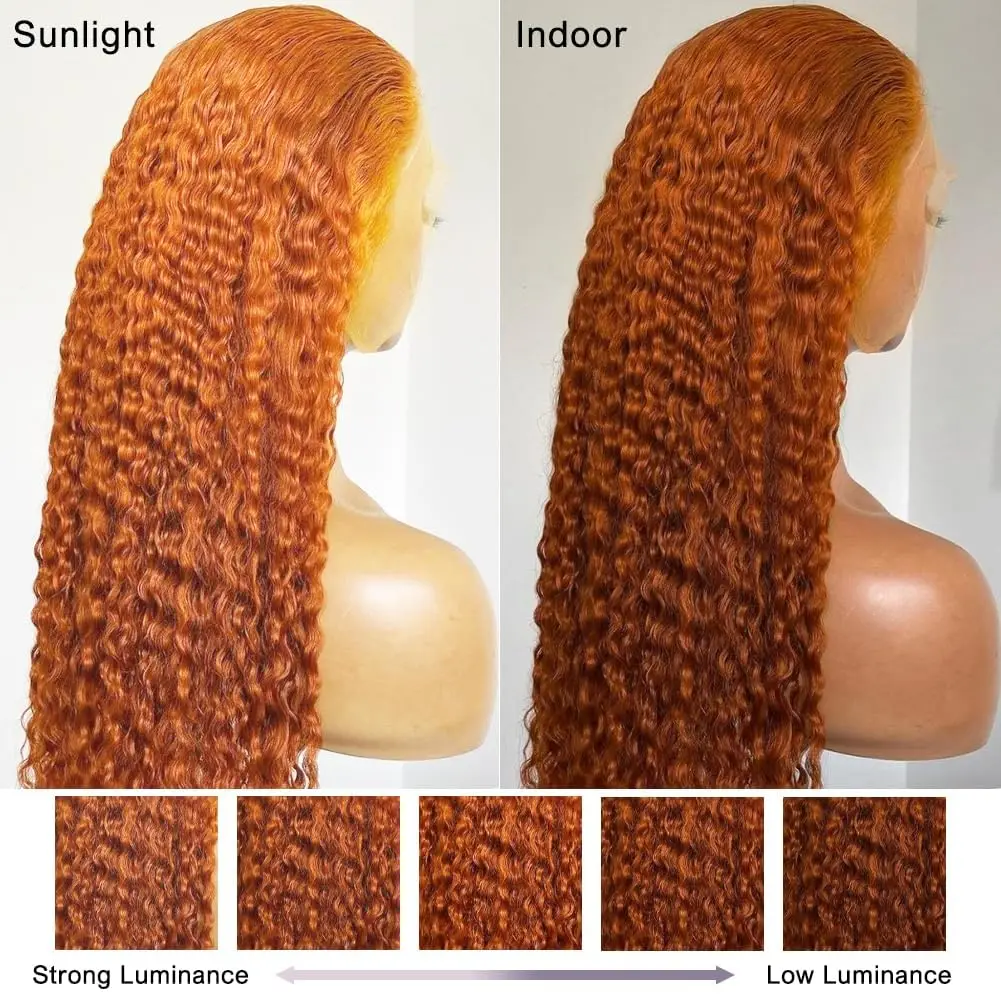 موجة عميقة HD الدانتيل الباروكة الأمامية 200 الكثافة الزنجبيل شعر مستعار شعر الإنسان 13x6 HD الدانتيل الجبهة الباروكات الشعر البشري 30 بوصة قبل قطعها للنساء #5