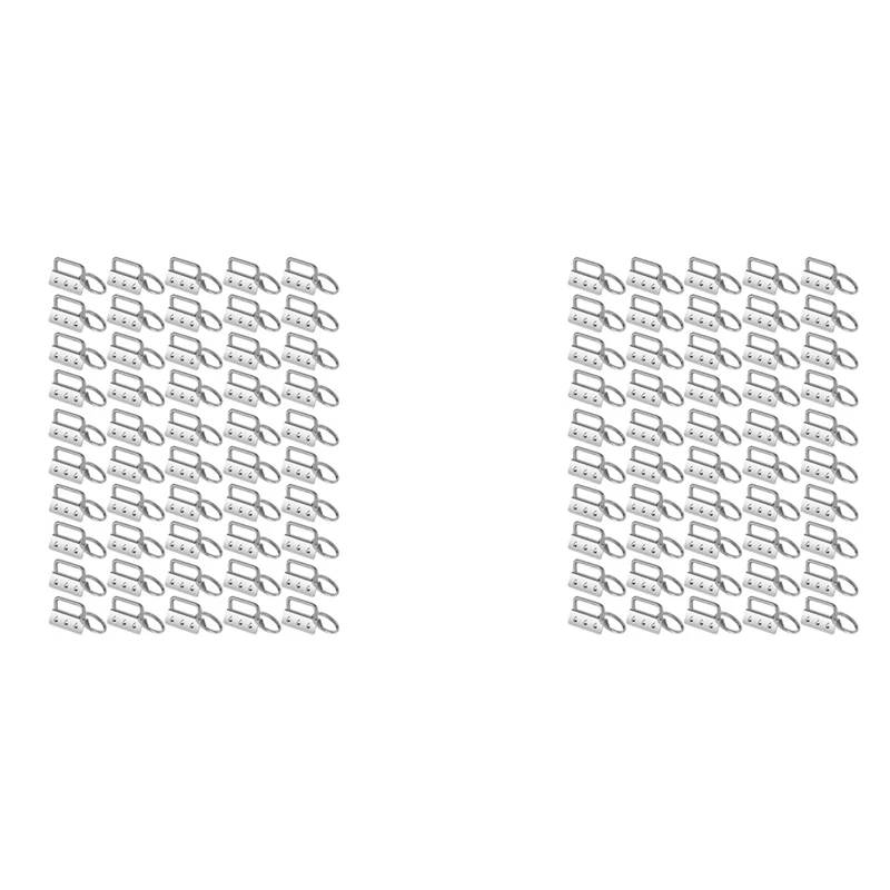 

ABWR-100Pcs Key Fob Hardware With Split Rings Set Tail Clips For Wristlet Clamp Lanyard Keychain DIY Tool With Ring