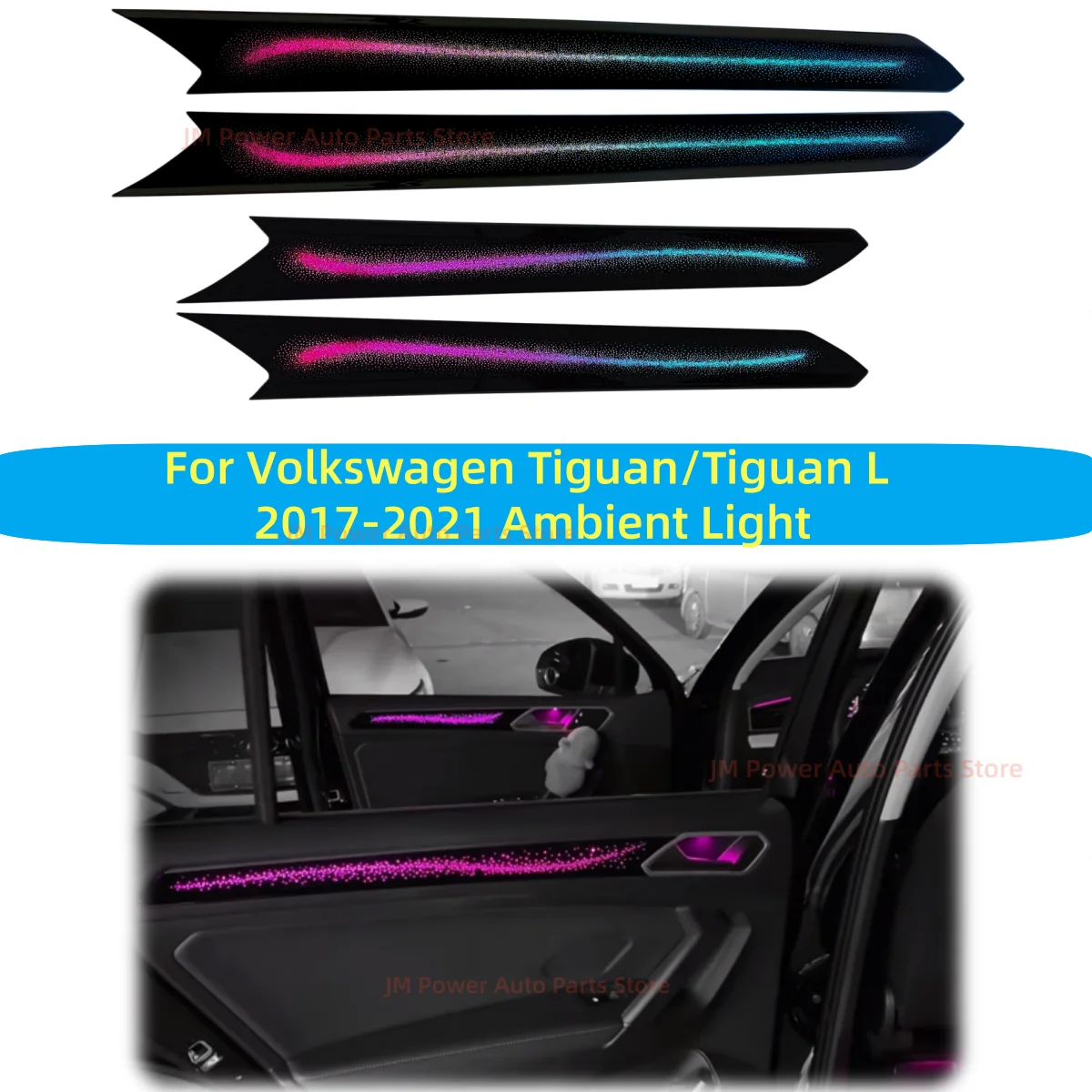 For Volkswagen Tiguan/Tiguan L 2017-2021 Ambient Light Short axis Atmosphere Lamp Car interior lighting upgrade Automobile parts