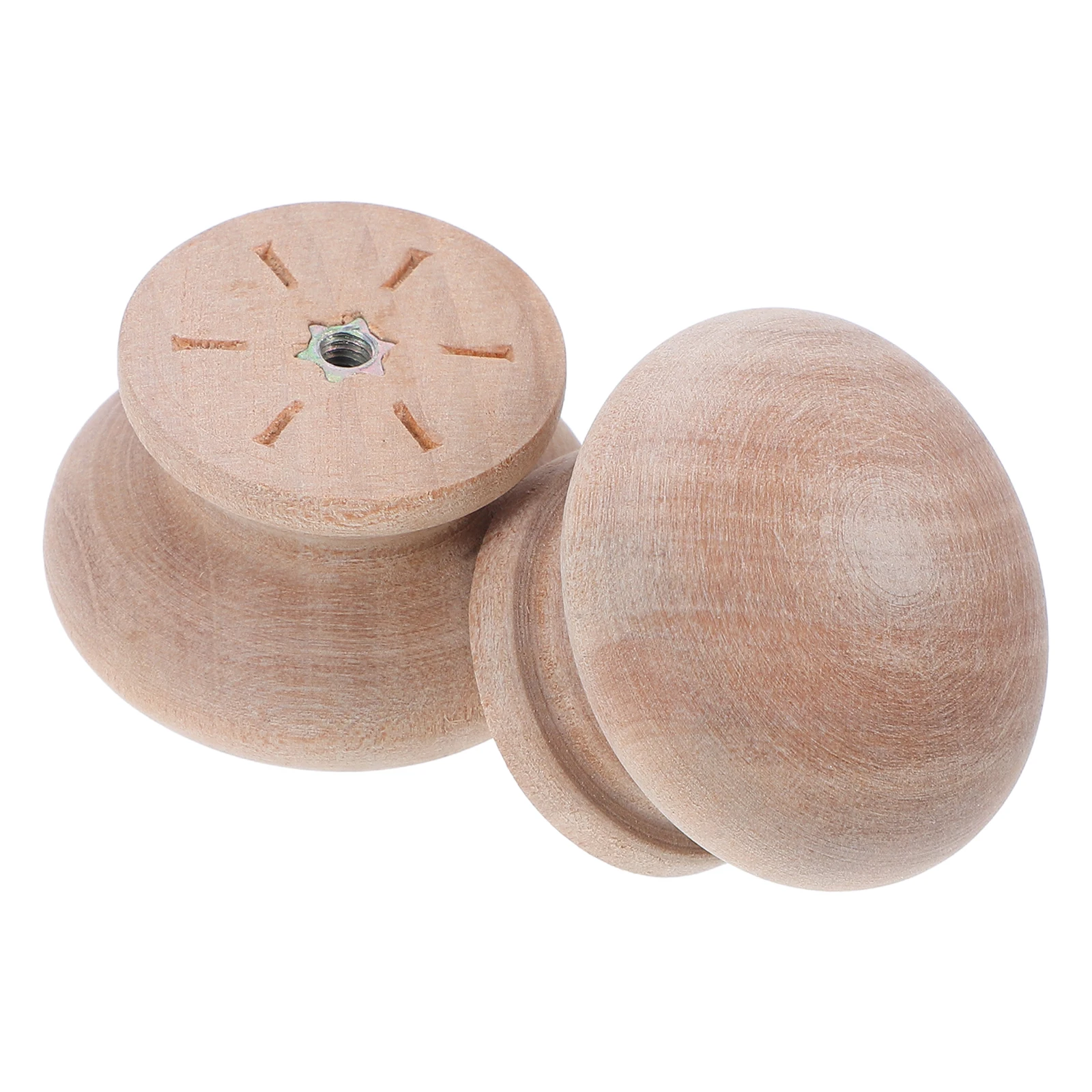 

2pcs Wooden Knobs Single Hole Round Wood Pulls Mushroom Shape Handles For Closet Doors Cabinets Dresser Hardware Wardrobe Decor