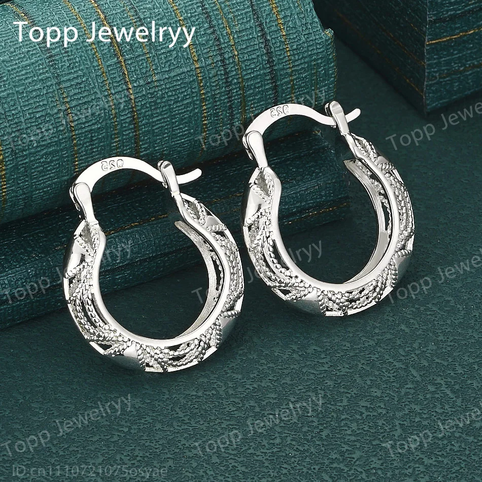 

Роскошные изысканные круглые полые серьги из стерлингового серебра 925 пробы, 30 мм, модные женские украшения, подарок на свадьбу