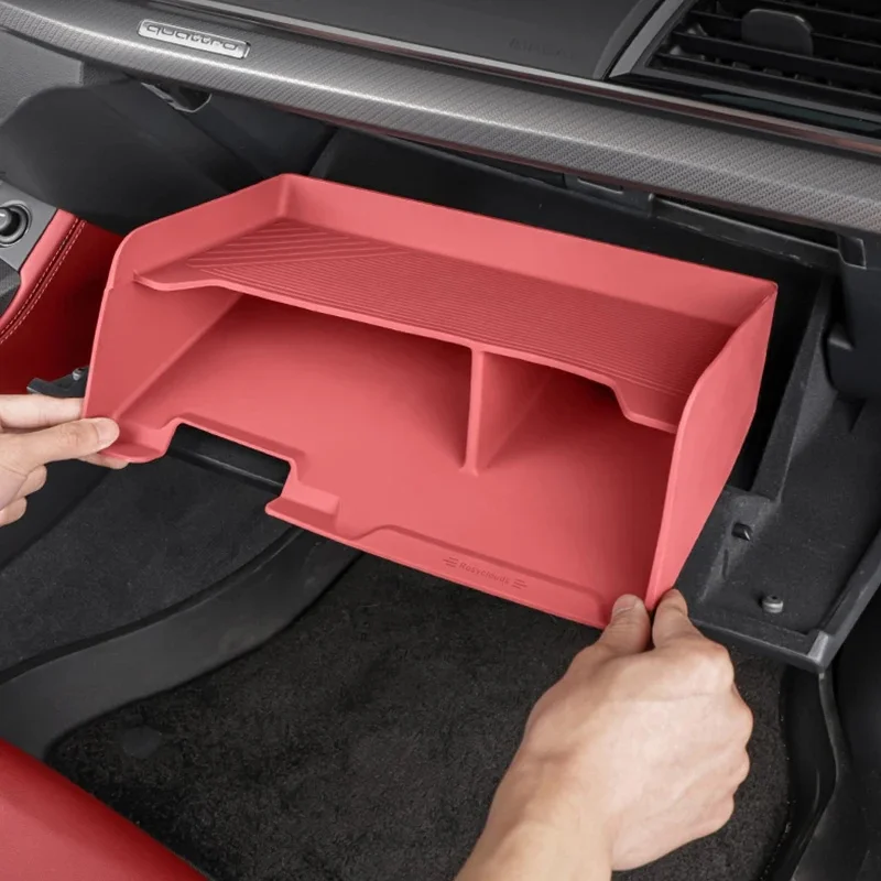 アウディq5-fy-ii-2018-2019-2020-2021-2022-2023-2024-2025用-車用パッセンジャーストレージボックス-シリコン素材-グローブボックス-ストレージボックス