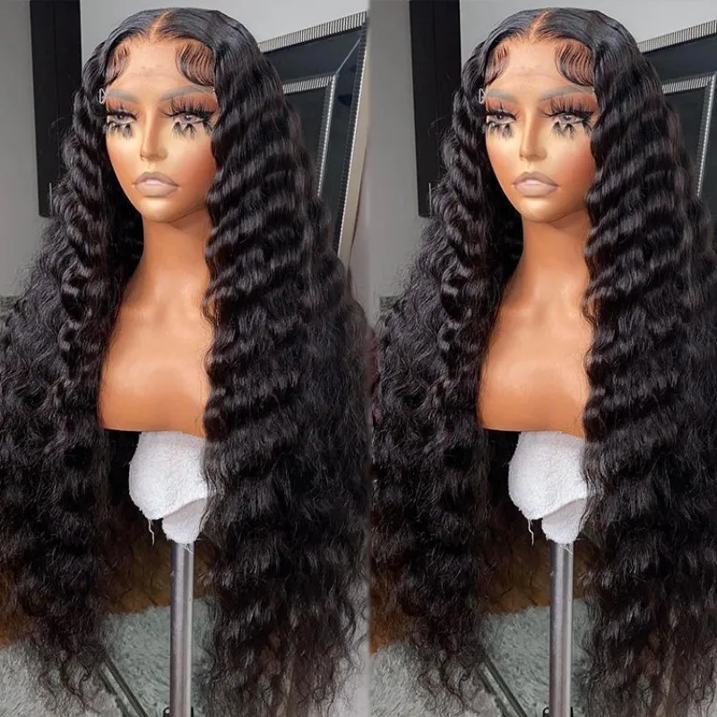 Royal Hair Deep Curly  Wave Hair Swiss Lace Closure Wigs Human Hair Closure Wig Good Quality Wigs Cheap Human Hair Wigs