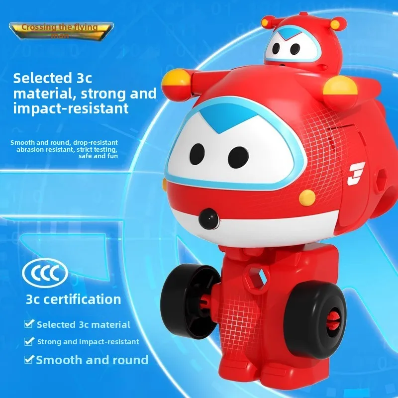 

AULDEY Genuine Super Flying Man, Blind Box, Surprise Q Pet, Deformation Fit Robot, Changeable School Bus, Children, Toys, Gifts