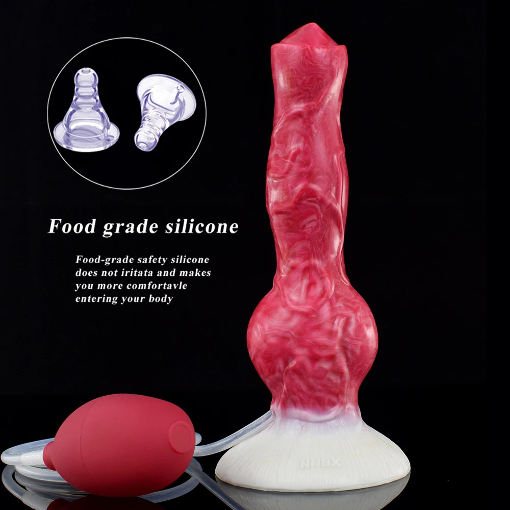 QKKQ Ejaculation Dog Dildo Animal Big Knot Penis Anal Plug Sex Toys for Women Men G-Spot Strong Stimulate Adult products 18