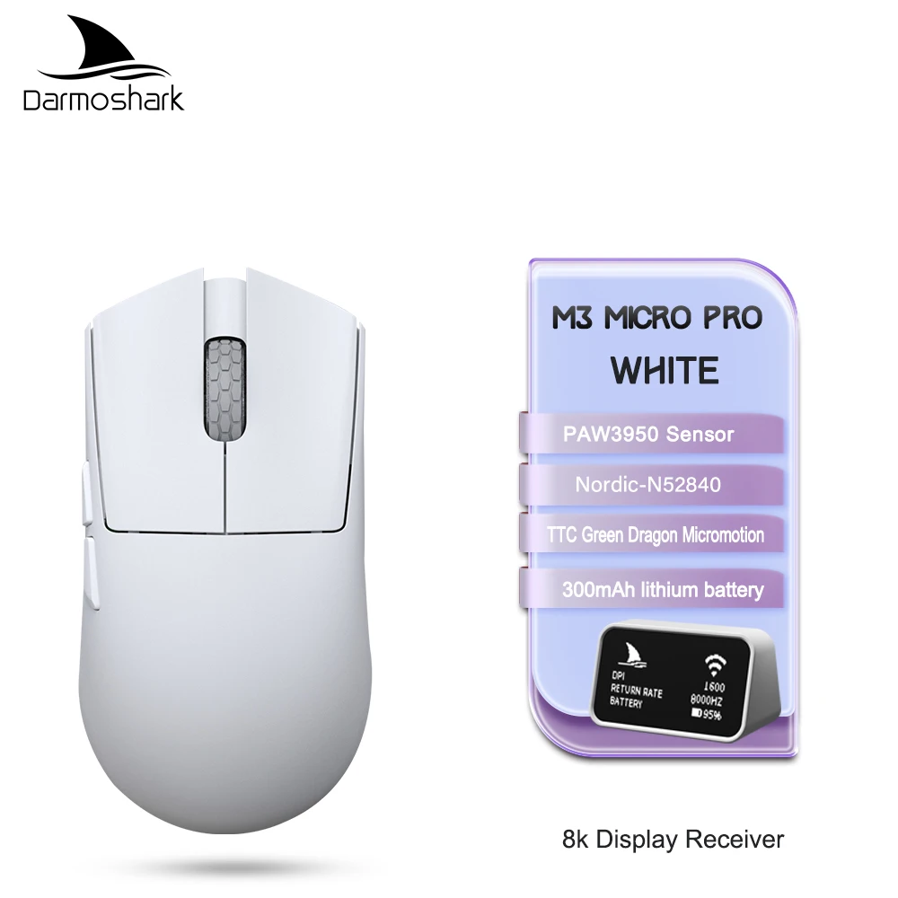 Darmoshark M3 Micro Pro Gaming Mouse PAW3950 8K Wireless Tri Mode